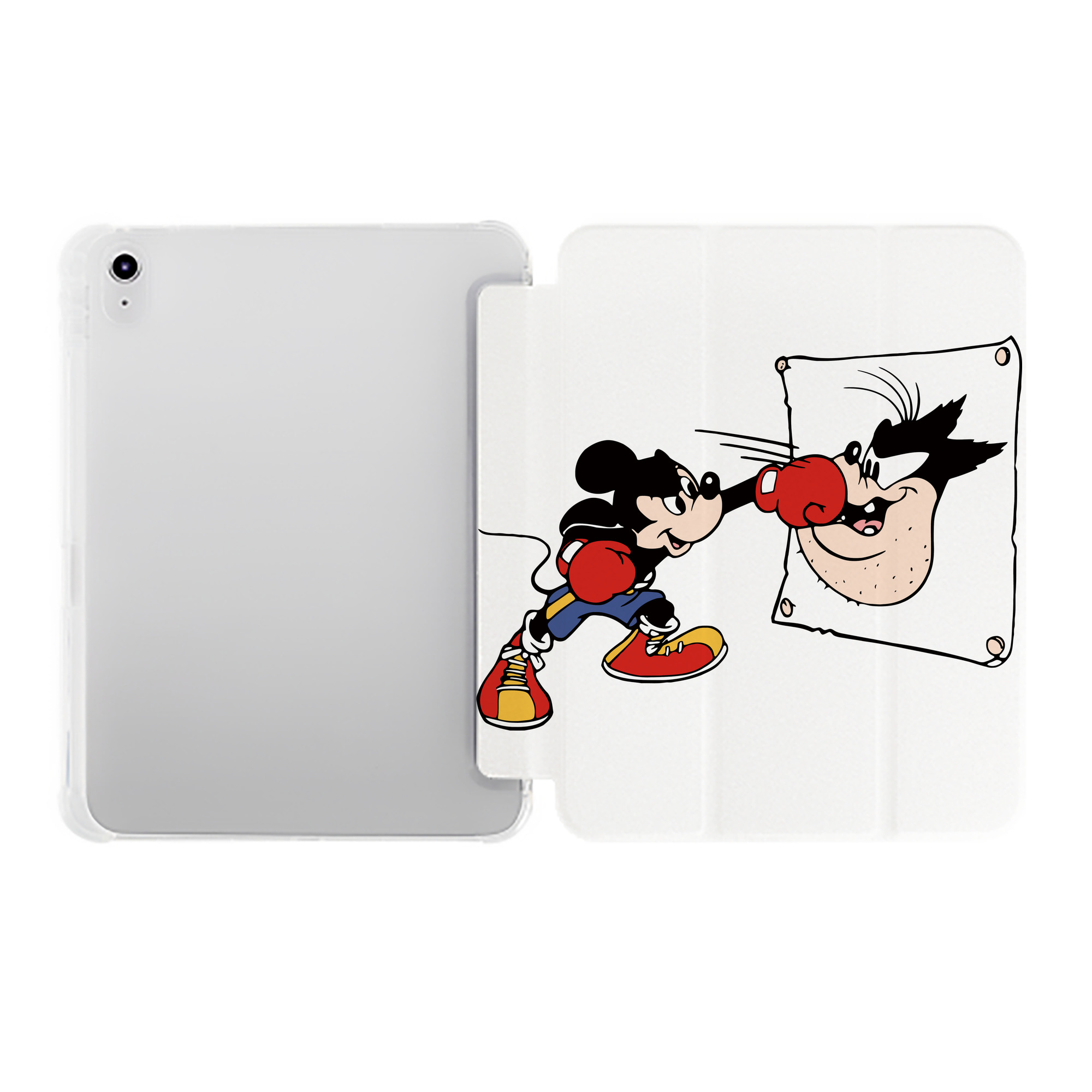 （画像用） ミッキーマウス Mickey Mouse IPad ケース ペン収納付き 三つ折りスタンド PUレザー×シリコン 対応機種9.5/10.5/10.9インチ